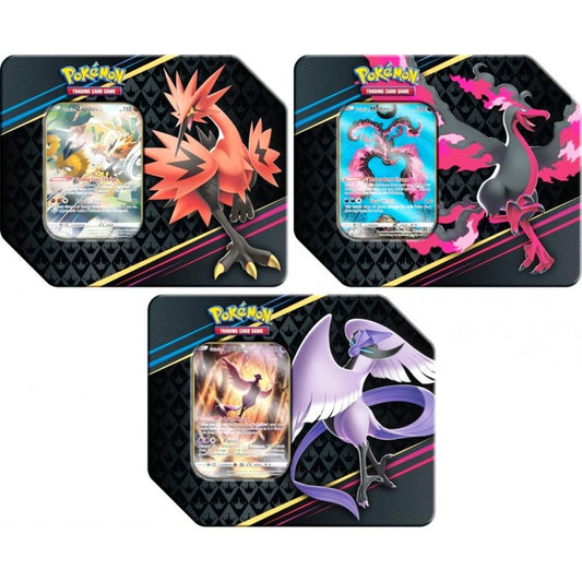 Pokemon: Crown Zenith - Galarian Articuno, Galarian Zapdos, & Galarian Moltres Tins