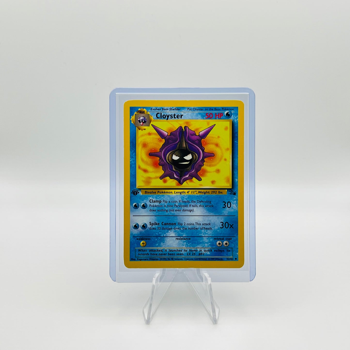 Cloyster: 1st Edition, Fossil set non-holo